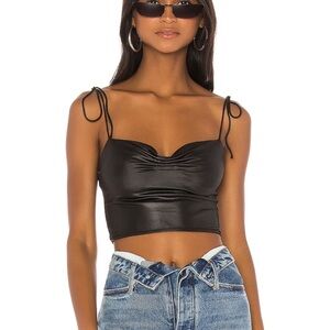 Superdown faux leather top